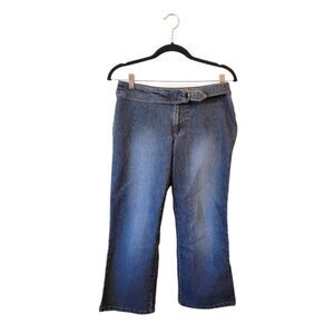 Vintage Y2K Xhilaration Dark Wash Belted Capri Jeans